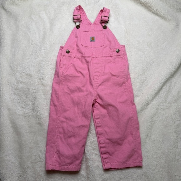 Carhartt Other - Carhartt Pink Overalls 18M Heart Hardware Utility Overalls